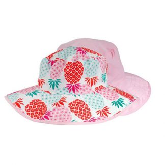 Reversible Sunhat - Pineapples/Pink