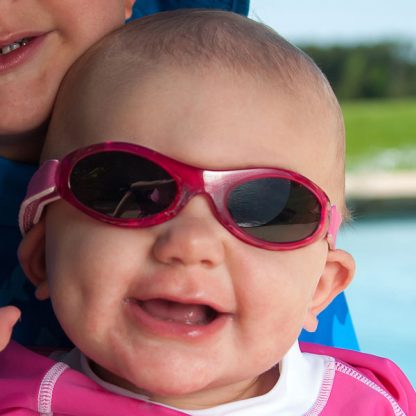 Baby in Baby Banz Adventure Banz Pink sunglasses