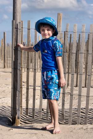 Boy in a Blue Graffiti outfit