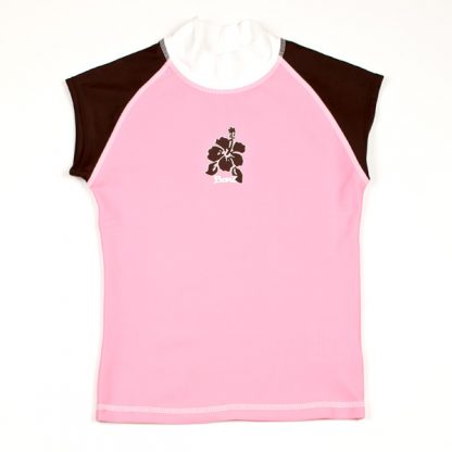 Short-sleeved Pink/Mocha rash shirt