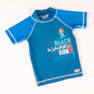 Short-sleeved Blue Surfer rash shirt