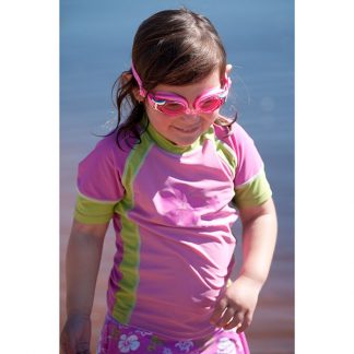 Girl in Pink swimming goggles