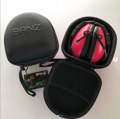 Onyx Black 2-10+ years earmuffs case with Pink earmuffs