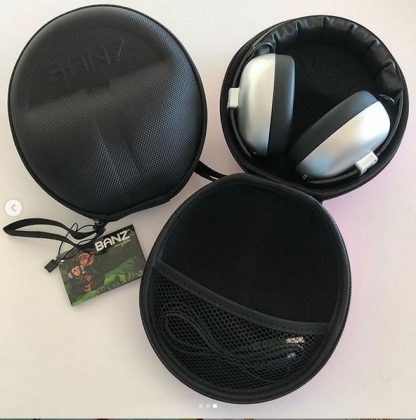 Onyx Black under 2 earmuffs case with Silver earmuffs