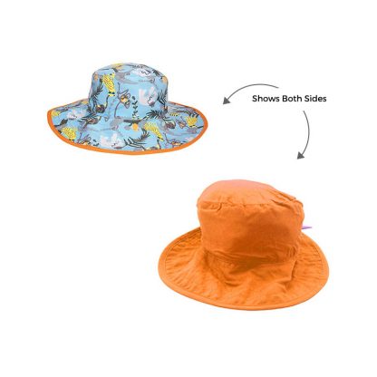 Reversible Sunhat in Jungle showing two sides