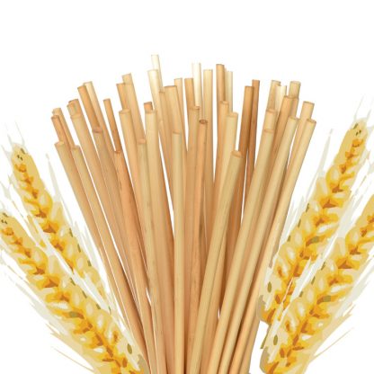 Straws with wheat